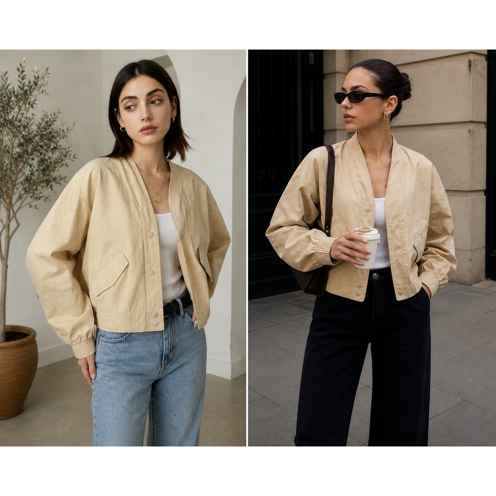 Zara Cropped Boxy Jacket XS Modern Chic Scandi Minimalist Clean Girl Capsule